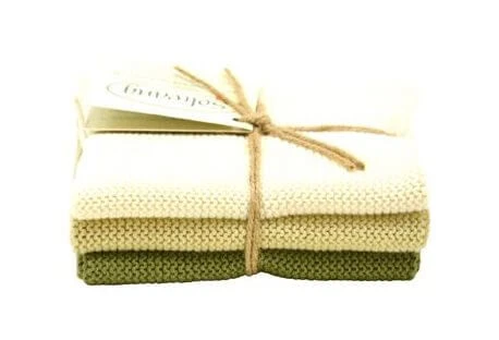Solwang Design Vaatdoekjes 25 X 25 Cm Katoen Nature/Olive 3 Stuks 1 Solwang Design Vaatdoekjes 25 X 25 Cm Katoen Nature/Olive 3 Stuks