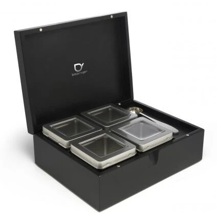 Bredemeijer Theedoos Met 4 Blikjes En Theemaatlepel Bamboe Zwart 2 Bredemeijer Theedoos Met 4 Blikjes En Theemaatlepel Bamboe Zwart - Afbeelding 2