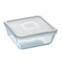 Pyrex Cook & Freeze Vierkante Schaal Met Deksel 2 Liter Glas