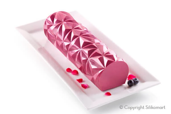 Silikomart 3Design Diamant Bûche Bakvorm Wit 2 Silikomart 3Design Diamant Bûche Bakvorm Wit - Afbeelding 2