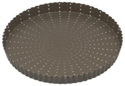 Gobel Geperforeerde Geribbelde Taartvorm Rond ø 28 Cm Staal Bruin