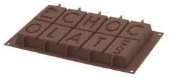 Silikomart Choco I Love Chocolat Vorm 30 Cm Silicone Bruin
