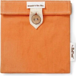 By Roll'eat Snack'n'Go Bio Herbruikbare Snack Bag 18 X 18 Cm Katoen Oranje