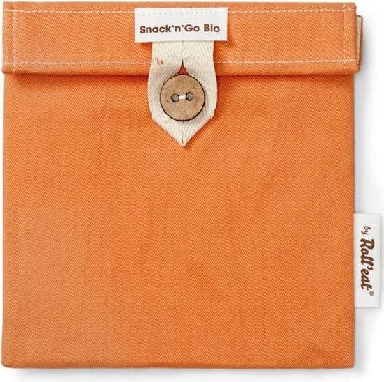 By Roll'eat Snack'n'Go Bio Herbruikbare Snack Bag 18 X 18 Cm Katoen Oranje 1 By Roll'eat Snack'n'Go Bio Herbruikbare Snack Bag 18 X 18 Cm Katoen Oranje