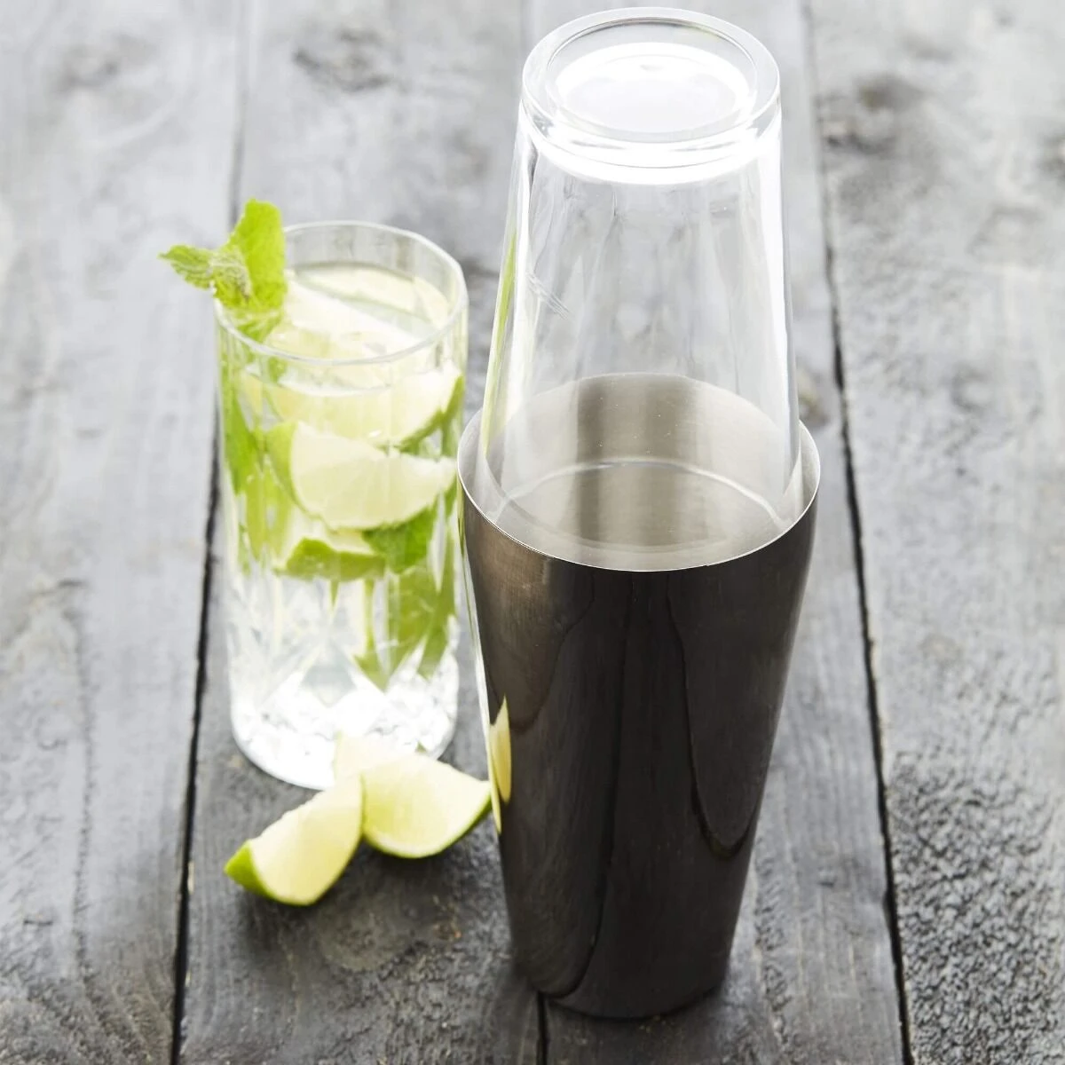 Point-Virgule Boston Shaker 750 Ml Rvs Glas Zwart 2 Point-Virgule Boston Shaker 750 Ml Rvs Glas Zwart - Afbeelding 2