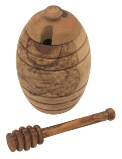Bowls And Dishes Pure Olive Wood Honingpot ø 12 Cm Olijfhout