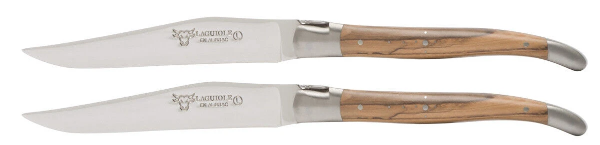 Laguiole En Aubrac Shepherd's Cross Steakmes 11,5 Cm Olijfhout 2 Stuks 1 Laguiole En Aubrac Shepherd's Cross Steakmes 11,5 Cm Olijfhout 2 Stuks