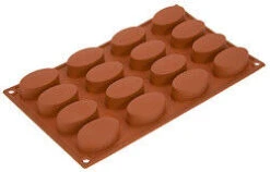 Silikomart Bakvorm 16 Ovalen Slicone Bruin