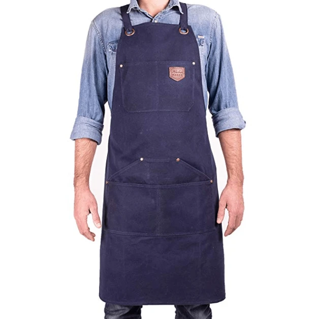 Alaskan Maker N°515 Schort Katoen Zeeblauw 2 Alaskan Maker N°515 Schort Katoen Zeeblauw - Afbeelding 2