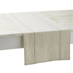 Charvet RYTHMO Tafelloper 150 X 45 Cm Linnen Beige/zwart