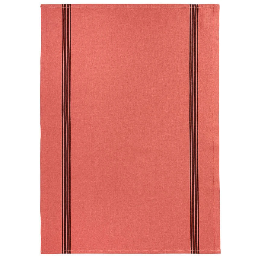 Charvet PIANO Theedoek 52 X 75 Cm Linnen Donkerroze Met Rode Streep 1 Charvet PIANO Theedoek 52 X 75 Cm Linnen Donkerroze Met Rode Streep