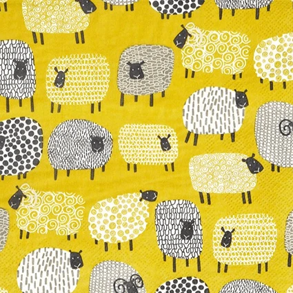 Ulster Weavers Dotty Sheep Schort Katoen Geel 2 Ulster Weavers Dotty Sheep Schort Katoen Geel - Afbeelding 2