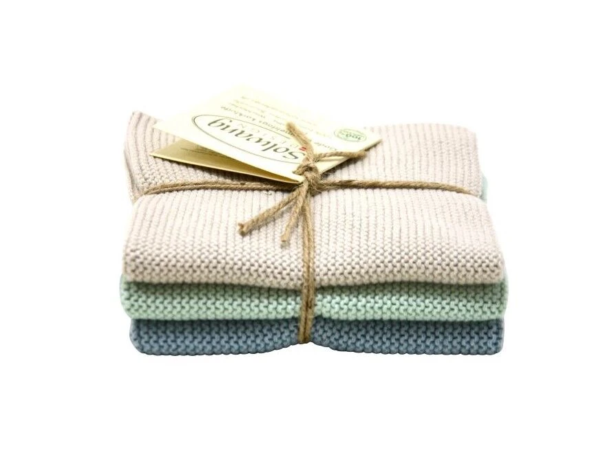 Solwang Design Vaatdoekjes 25 X 25 Cm Katoen Grey/Aqua/Blue 3 Stuks 1 Solwang Design Vaatdoekjes 25 X 25 Cm Katoen Grey/Aqua/Blue 3 Stuks