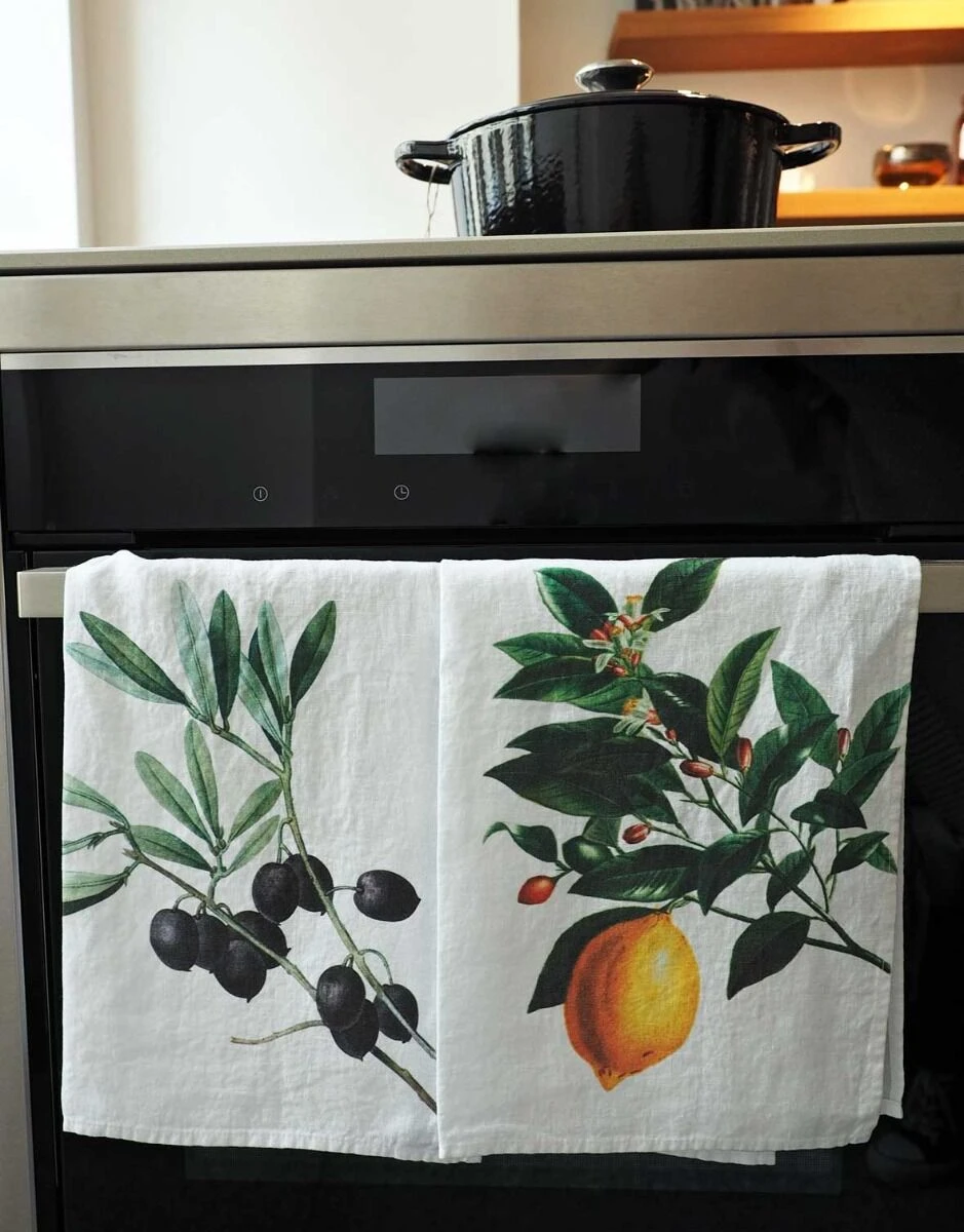 Oldenhof Olives & Lemon Handdoek 42 X 60 Cm Linnen 2 Stuks 2 Oldenhof Olives & Lemon Handdoek 42 X 60 Cm Linnen 2 Stuks - Afbeelding 2