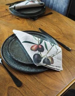 Oldenhof Olives Servet 45 X 45 Cm Linnen 6 Stuks