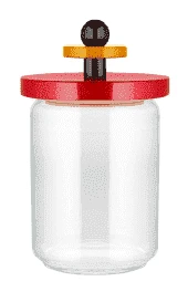Alessi Twergi ES16/100 Voorraadpot 1 Liter Glas Hout Rood