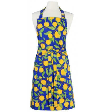 Now Designs Provencal Lemons Schort Katoen Blauw/geel 1 Now Designs Provencal Lemons Schort Katoen Blauw/geel