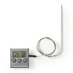 Oldenhof Oventhermometer Met Draadsensor En Timer Kunststof Grijs