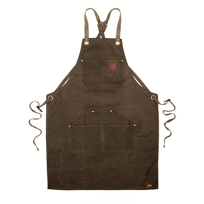 Alaskan Maker N°515 Schort Katoen Olijfgroen 1 Alaskan Maker N°515 Schort Katoen Olijfgroen