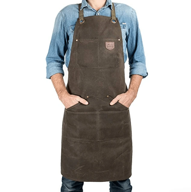 Alaskan Maker N°515 Schort Katoen Olijfgroen 2 Alaskan Maker N°515 Schort Katoen Olijfgroen - Afbeelding 2