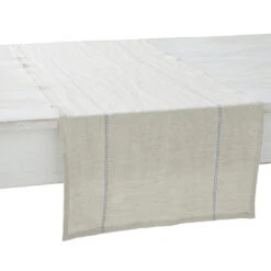 Charvet RYTHMO Tafelloper 150 X 45 Cm Linnen Beige/blauw