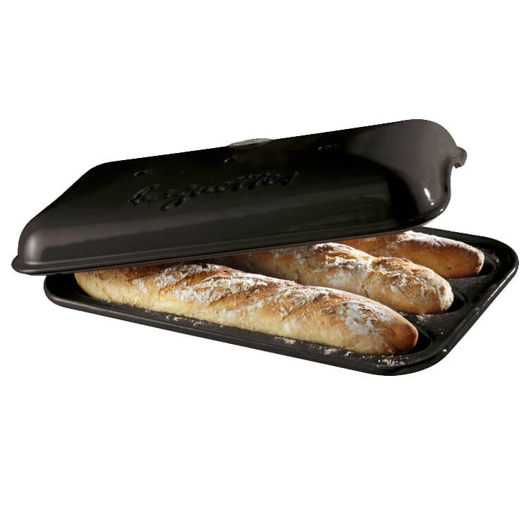 Emile Henry Baguettesvorm 39 X 24 Cm Aardewerk Zwart 1 Emile Henry Baguettesvorm 39 X 24 Cm Aardewerk Zwart