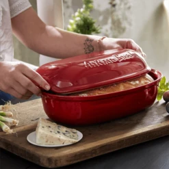 Emile Henry Le Pain Artisan Broodbakpan 34 X 21,5 Cm Aardewerk Rood -Keuken Benodigdheden schermopname 753