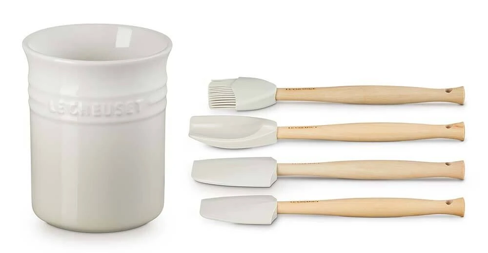 Le Creuset Pollepelpot Met 4 Premium Spatels Meringue 5-delig 2 Le Creuset Pollepelpot Met 4 Premium Spatels Meringue 5-delig - Afbeelding 2