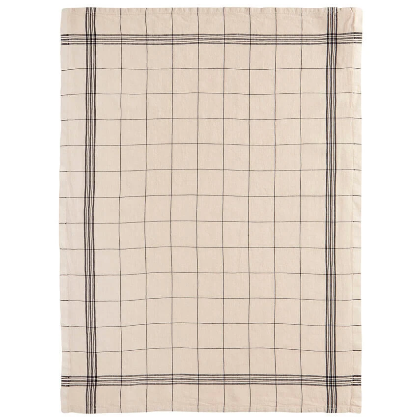 Charvet BISTROT Theedoek 80 X 51 Cm Linnen Geblokt Moka 1 Charvet BISTROT Theedoek 80 X 51 Cm Linnen Geblokt Moka