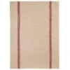 Charvet DRAPEAU Theedoek 55 X 75 Cm Linnen Beige Met Rood/blauw Streep