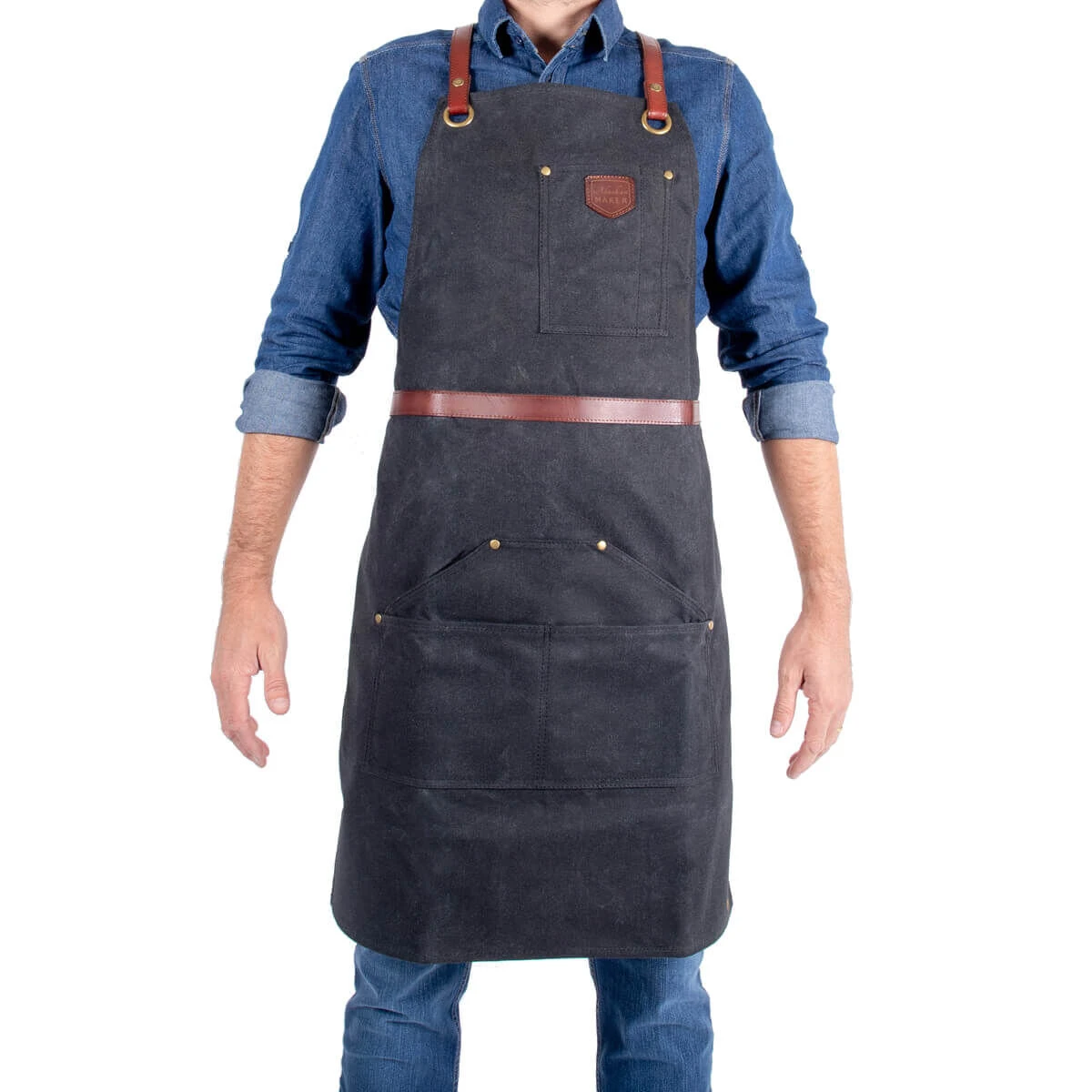 Alaskan Maker N°281 Schort 85 X 68,5 Cm Katoen Leer Black 1 Alaskan Maker N°281 Schort 85 X 68,5 Cm Katoen Leer Black