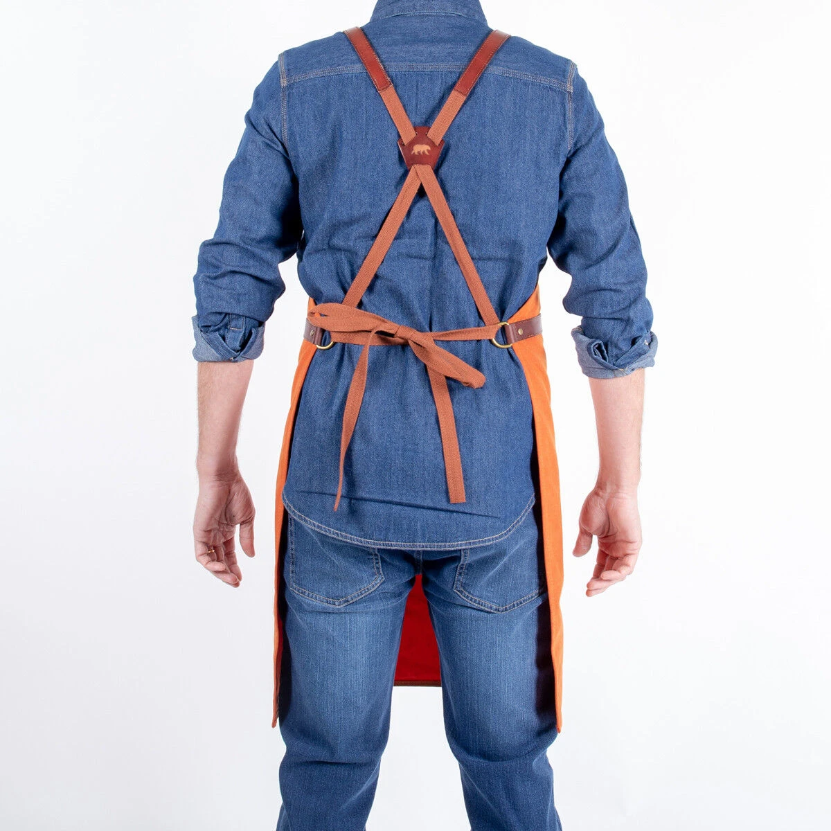 Alaskan Maker N°281 Schort 85 X 68,5 Cm Katoen Leer Orange 3 Alaskan Maker N°281 Schort 85 X 68,5 Cm Katoen Leer Orange - Afbeelding 3