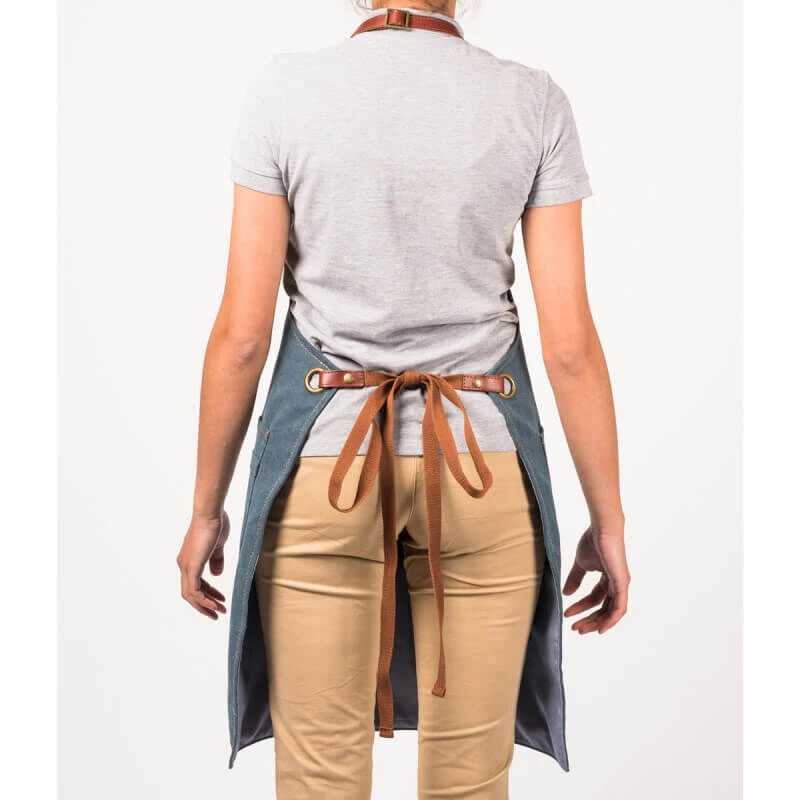 Alaskan Maker N°325 Schort Met Nek- En Middelband Katoen Denim Fonce 2 Alaskan Maker N°325 Schort Met Nek- En Middelband Katoen Denim Fonce - Afbeelding 2