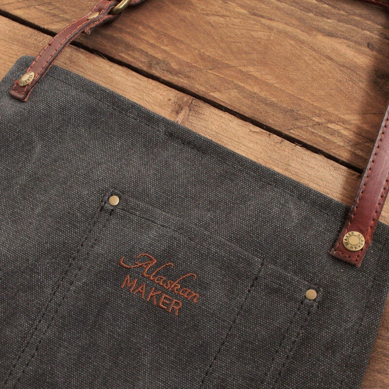 Alaskan Maker N°325 Schort Met Nek- En Middelband Katoen Black 5 Alaskan Maker N°325 Schort Met Nek- En Middelband Katoen Black - Afbeelding 5