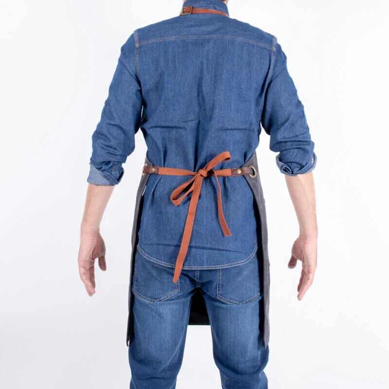 Alaskan Maker N°325 Schort Met Nek- En Middelband Katoen Black 2 Alaskan Maker N°325 Schort Met Nek- En Middelband Katoen Black - Afbeelding 2