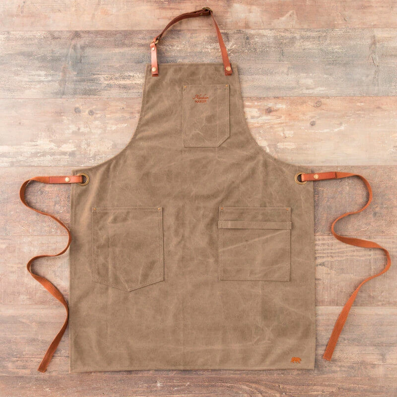 Alaskan Maker N°325 Schort Met Nek- En Middelband Katoen Havana 1 Alaskan Maker N°325 Schort Met Nek- En Middelband Katoen Havana