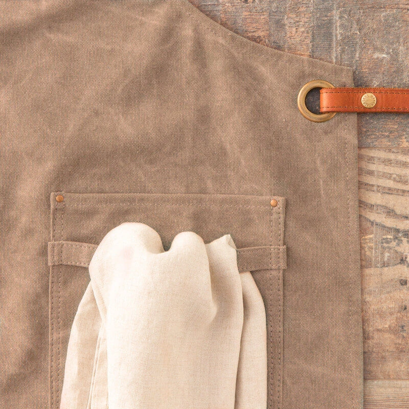 Alaskan Maker N°325 Schort Met Nek- En Middelband Katoen Havana 3 Alaskan Maker N°325 Schort Met Nek- En Middelband Katoen Havana - Afbeelding 3