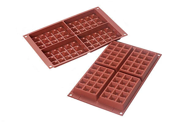 Silikomart Bakvorm 4 Wafels 8 X 13 Cm Silicone Bruin 1 Silikomart Bakvorm 4 Wafels 8 X 13 Cm Silicone Bruin