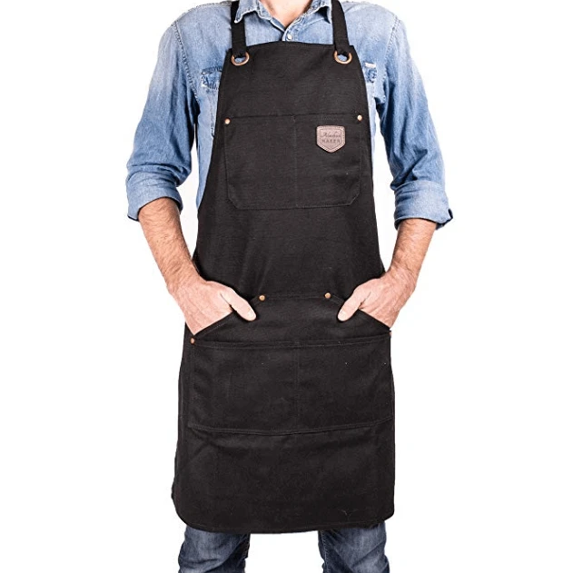 Alaskan Maker N°515 Schort Katoen Zwart 2 Alaskan Maker N°515 Schort Katoen Zwart - Afbeelding 2